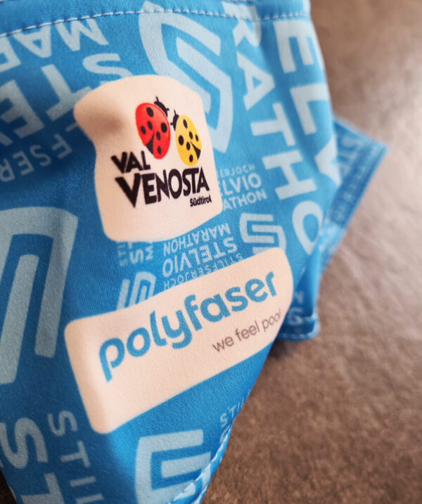 Stelvio Marathon 2021 stirnband customised with sublimation printing